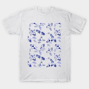 Blue and white Koi fish T-Shirt